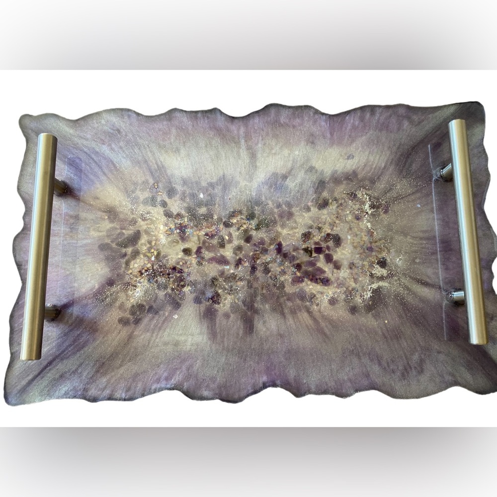 Resin Tray with Amethyst Crystals - Only one made - Picture 8 of 8